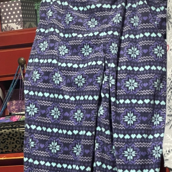 Fleece super soft micro fleece pants Nordic pattern Drawstring - Picture 3 of 5